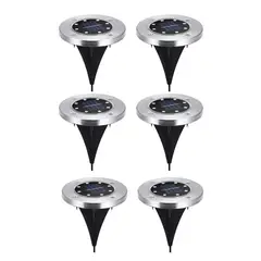 SOHOGAR - Set 6 focos led carga solar para jardín con estaca