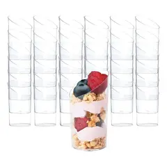 PASTELERIUSCL - 100 Vasos Shot Acrílicos Postres Vasos Plástico Vasos De Postres Pocillos De Postre Pocillo De 60ml
