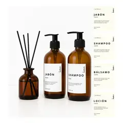 GENERICO - Pack 2 Dispensadores Xtellar Baño Vidrio Ámbar + Difusor De Varillas Marrón