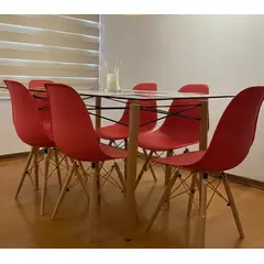 CORI CORI - Comedor Mesa Crox 140x80cms + 6 Sillas Eames