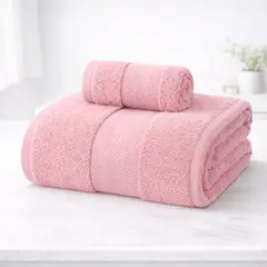 GARSIL - Set 2 Toallas Baño Gruesas 100% Algodón Hotel Rosado