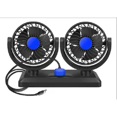 GENERICO - Ventilador doble para Automóvil Ajustable12v Accesorio Vehículo 360° 13cm
