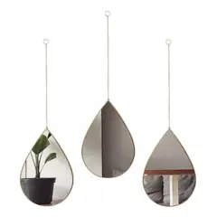 GENERICO - Set De 3 Espejos De Pared De Lujo Decorativos Gota De Agua