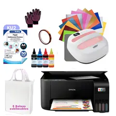 GENERICO - Kit De Impresora Epson + Plancha 24x24 + Insumos Ku2