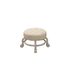 GIOIO - Taburete móvil con ruedas práctico para el hogar-Beige