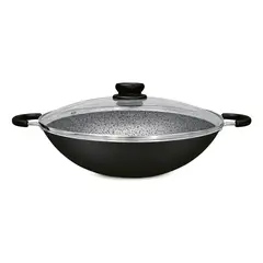 PANELUX - Wok Sarten 32cm Granito Antiadherente Con Tapa Negro
