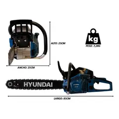 HYUNDAI - Motosierra 18″ 52cc 19Kw 82HYCS5200A