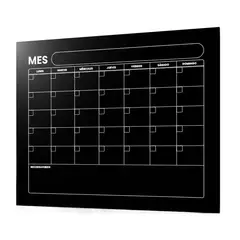 DELL ORTO - Calendario de cristal 6mm 80x100 cm negro