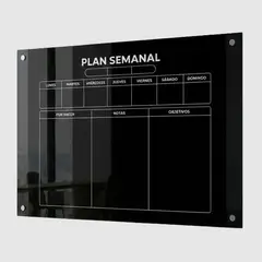 DELL ORTO - Planner de cristal 6mm 80x100 cm negro