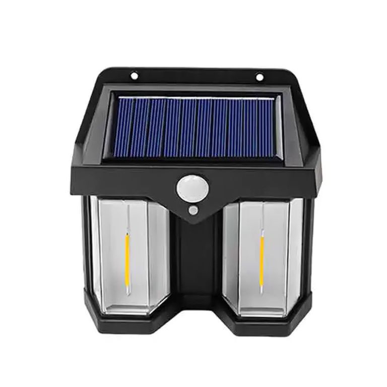 Aplique Solar Dos Leds con Sensor de Movimiento