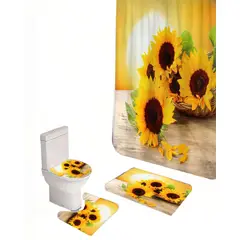 GENERICO - SET DE 4 PIEZAS PARA BAÑO CON ESTAMPADO 17