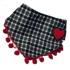 GENERICO - Bandana Cuadrille para perrita Edicion Mi único San Valentín Pompon Talla XS