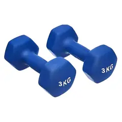 GENERICO - Pack 2 Mancuernas Pesa 3 Kilos Fitnes Yoga Gym 3kg C/u Azul