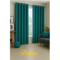 DIANA - CORTINAS 100% BLACKOUT 2 LIENZO ENGOMADA 140X220 C/U COLOR TURQUESA
