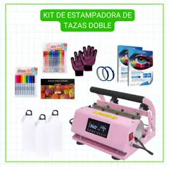 GENERICO - Estampadora Doble de Tazas Premium Sublipress + INSUMOS ESCOLARES