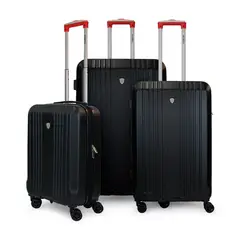 OLYMPIA - Set de 3 maletas S+M+L negro-roja