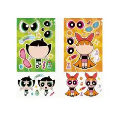 GENERICO - 6 Pegatinas Chicas Superpoderosas Armable Rompecabezas