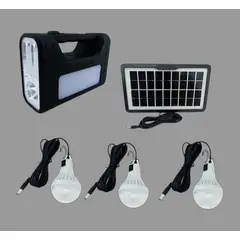GENERICO - Kit Panel Solar Camping +Linterna + Ampolletas
