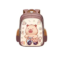 GENERICO - Mochila 3D Capybara Nino y Nina 41x30x16cm Marron Nino