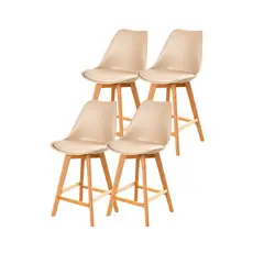 HABITA2 CHILE - Pack 4 Taburetes Tulip Wood 66 cm
