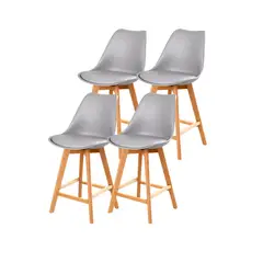 HABITA2 CHILE - Pack 4 Taburetes Tulip Wood 66 cm