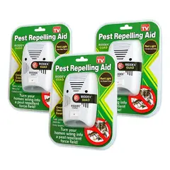 GENERICO - Pack 3 Repelente Ultrasónico Antiplagas Ratones Insectos