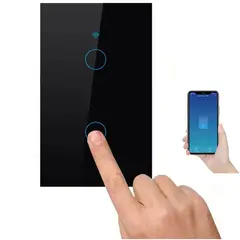 TNAKIEX - Interruptor Luz Pared Inteligente Wifi 2 Vías,Negro