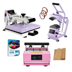 GENERICO - Kit De Sublimacion Gorros Tazones Y Estampadora Plana Nr12