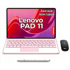 LENOVO - Tablet Pad 11 2025 6GB+128GB 11'' WiFi Gris+Mouse+Teclado Rosa+Lápiz táctil