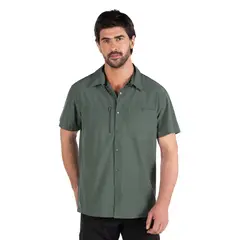 PJACK - Camisa Hombre Outdoor Manga Corta Verde