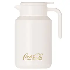 COCA COLA - Jarra Termica Teteras Cafe O Te Acero inoxidable 1600ml Blanco