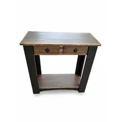 MARFELD MUEBLES - MESA DE ARRIMO UNA DIVISION Y 2 CAJONES CAFE NEGRO 80 CM