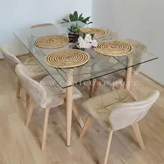 CORI CORI - Mesa Crox 140x80cms + 6 Sillas Mariposa Velvet