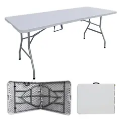GENERICO - Mesa plegable valija 180 exterior interior blanco