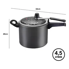 PANELUX - Olla A Presion 4.5 Litros Antiadherente Grafito Negro