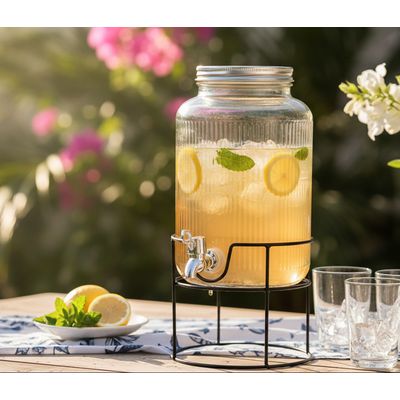Generico Dispensador De Bebidas 5L Con Soporte Metalico Y