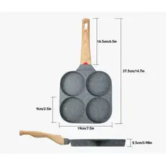 GENERICO - Sartén Antiadherente Para Tortillas Cuatro Agujeros Cocina