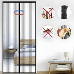 KUANGYE - Cortina Para Puerta Mosquitera Magnetica 90 X 210 Cm Hogar