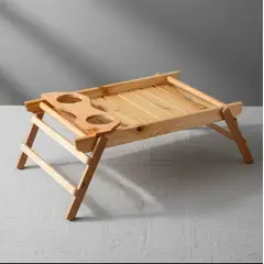 GENERICO - Bandeja de Desayuno con patas plegables y porta vasos