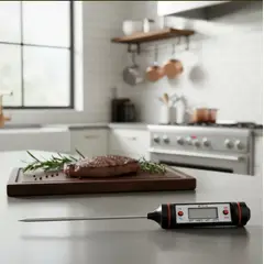 EN VARA'S MEATS & GRILL - Termómetro De Cocina asado bbq Digital - 50 A 300 Grados Con Funda