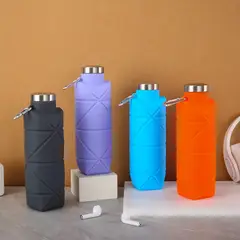 GENERICO - BOTELLA PLEGLABLE DE SILICONA PARA AGUA