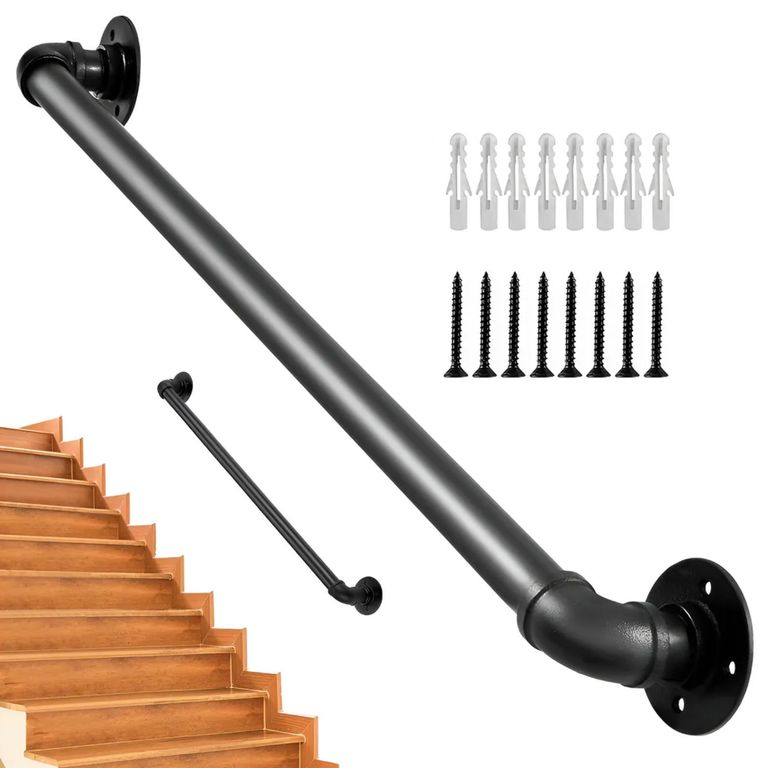 Barandal De Pasamano De Tuboescaleras Profesionales 1m Negro