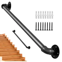 ATURE - Barandal De Pasamano De Tuboescaleras Profesionales 1m Negro
