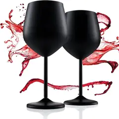 EVERSO - Set 2 Copas De Vino 550ml De Acero Inoxidable Irrompibles
