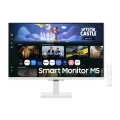 SAMSUNG - M5 Smart Monitor 27" FHD IPS Smart TV, Tizen, HDMI, USB, Gaming Hub, Blanco