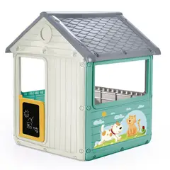 DOLU - Casa de juego blanca celeste 125 x 100 x 104 cm