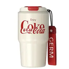 COCA COLA - Germ Termo Taza de Café Frío O Caliente Vaso Térmico, 590 ML Blanco