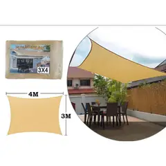 GENERICO - Toldo Vela Malla Sombra rectangular 3x4 Metros