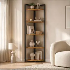 HOMER DESIGN - Librero Biblioteca Esquinero 140 De Alto Metálico Melamina