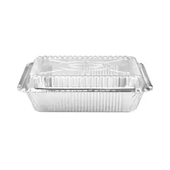 GENERICO - Bandeja de Aluminio C20 con Tapa Transparente Pack 50 und Envases Desechables